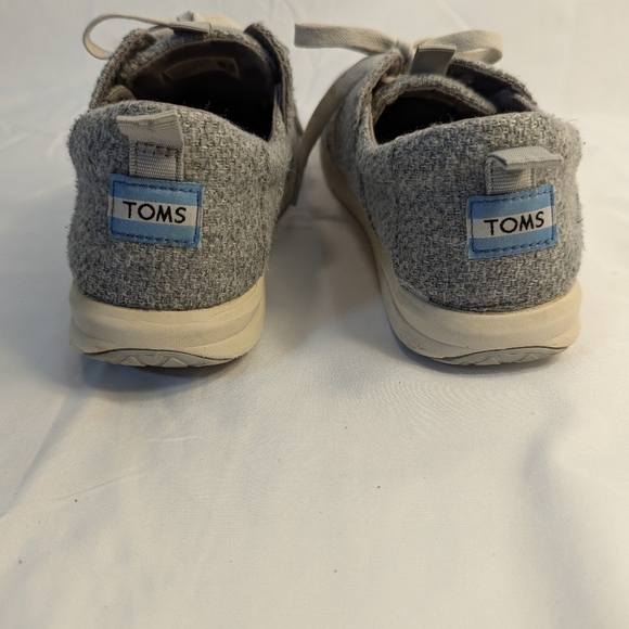 Toms Del Rey Light Heather Grey Wool Lace-up  Sneakers Size 8.5 - Picture 4 of 8